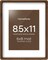 8.5x11 Mortise & Tenon Walnut Picture Frame, High End 8.5x11 Frames for Wall or Tabletop, Photo Frames 8.5 x 11 Walnut with Mat 6x8, Tempered Glass, Wall Kit, Set of 1